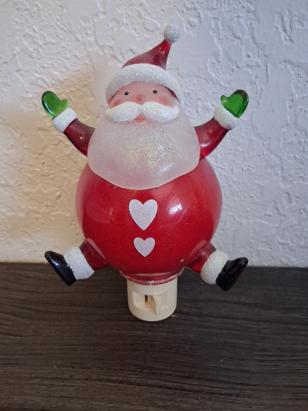 ​Bath Body Works Santa Claus Wallflower Plug In Night Light Red Glitter Heart